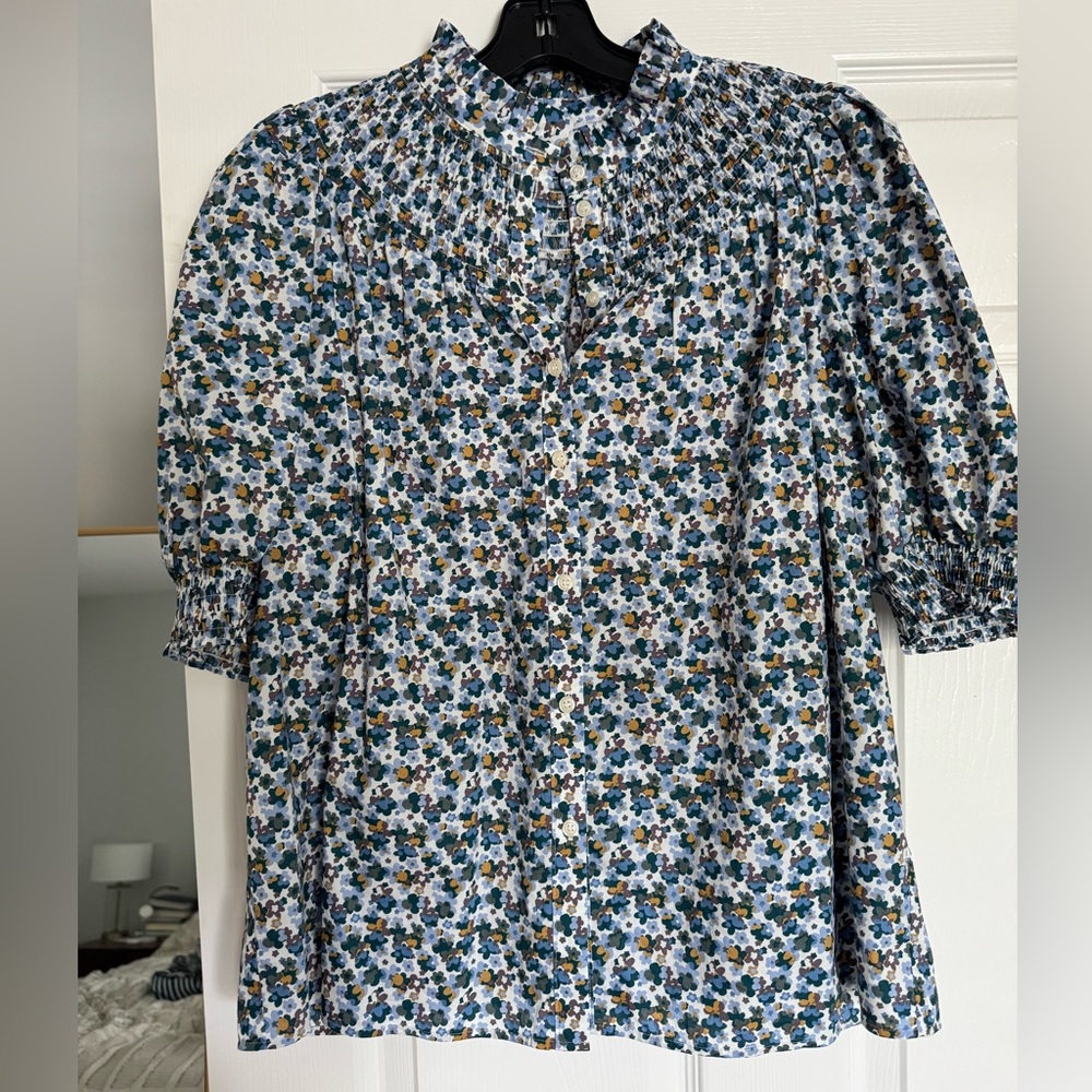 Boden floral button down blouse